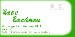 mate bachman business card
