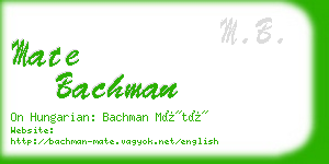 mate bachman business card